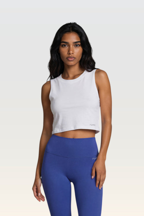 W Moon Air Cropped Tank - Snow