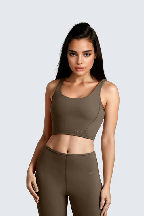 W SunSoft Plush Corset Bra - Wood