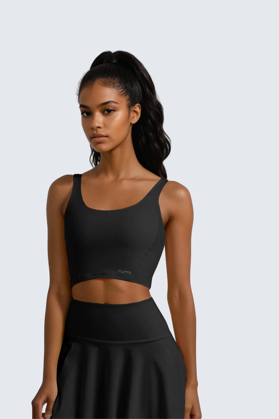 C rumi⭐︎ Rumi Earth - W Moon Cropped Ribbed Tank - Snow - R131222