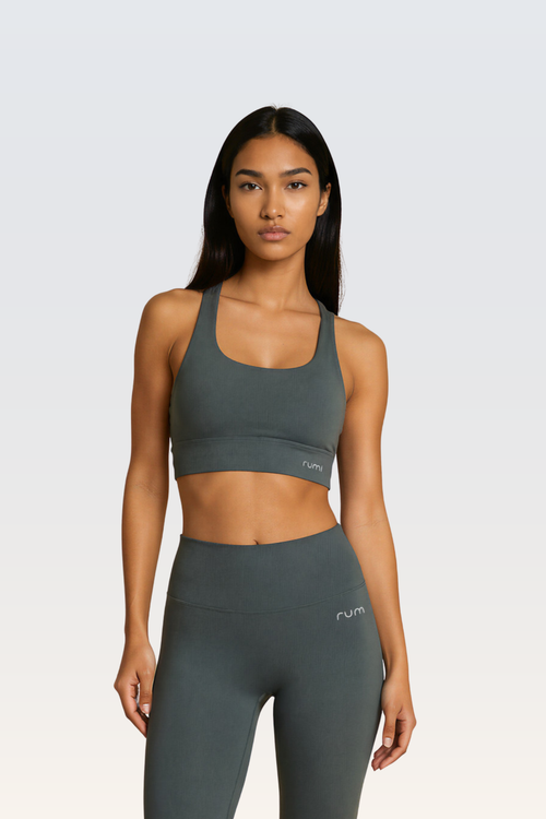 W SunSoft Stringy Crop Top Bra - Forest Deep