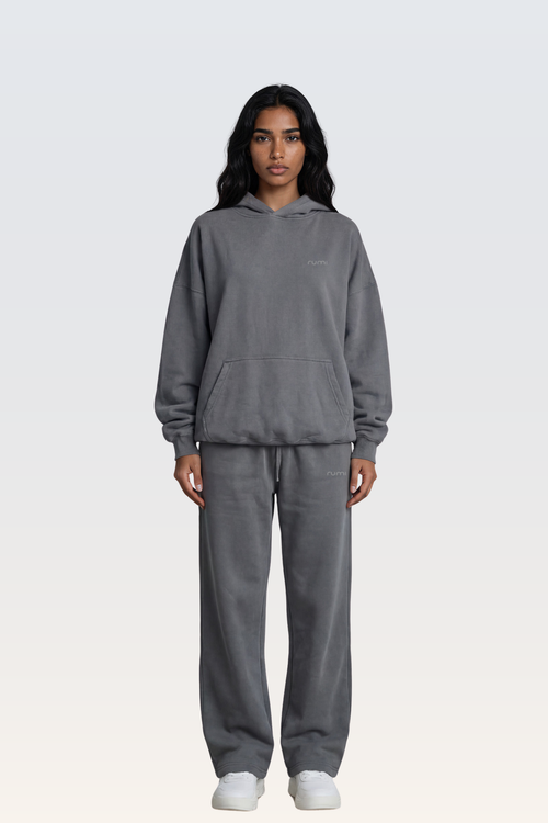 U Moon Sweatpants Relaxed Open Fleece - Stone