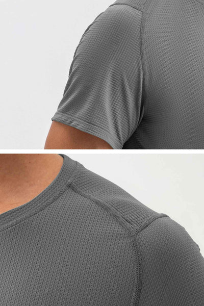WU Sun Fit Tee Waffle - Stone