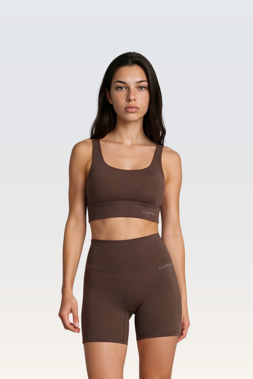 W SunSoft Stringy Crop Top Bra - Cocoa
