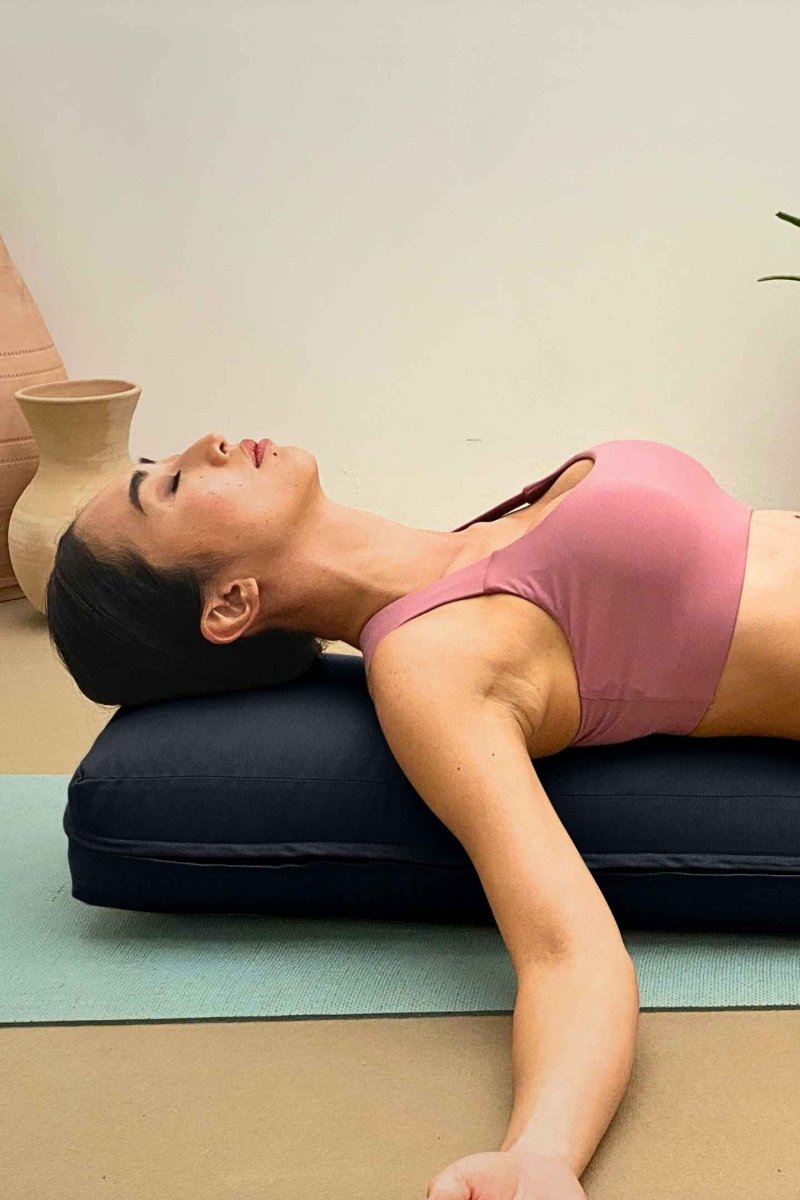 Rumi Earth - Cotton Yoga Bolster – Rectangular - Graphite - RU - YCB - RR - GE - Yoga Props