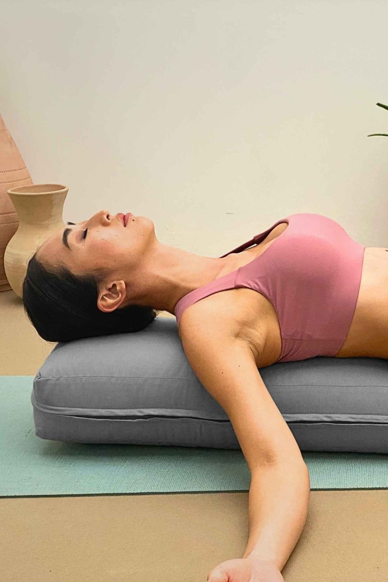 Rumi Earth - Cotton Yoga Bolster – Rectangular - Stone - RU - YCB - RR - SE - Yoga Props