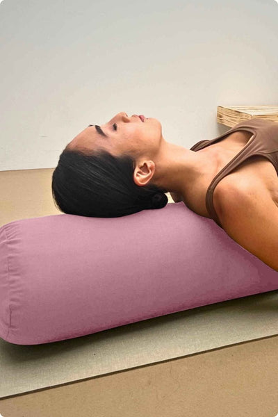 Rumi Earth - Cotton Yoga Bolster – Round - Dusty Rose - RU - YCB - RD - DE - Yoga Props