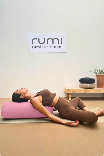 Rumi Earth - Cotton Yoga Bolster – Round - Dusty Rose - RU - YCB - RD - DE - Yoga Props