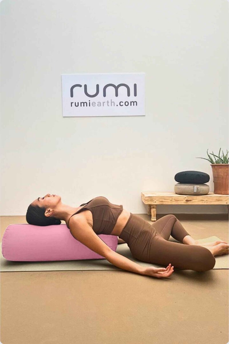 Rumi Earth - Cotton Yoga Bolster – Round - Dusty Rose - RU - YCB - RD - DE - Yoga Props