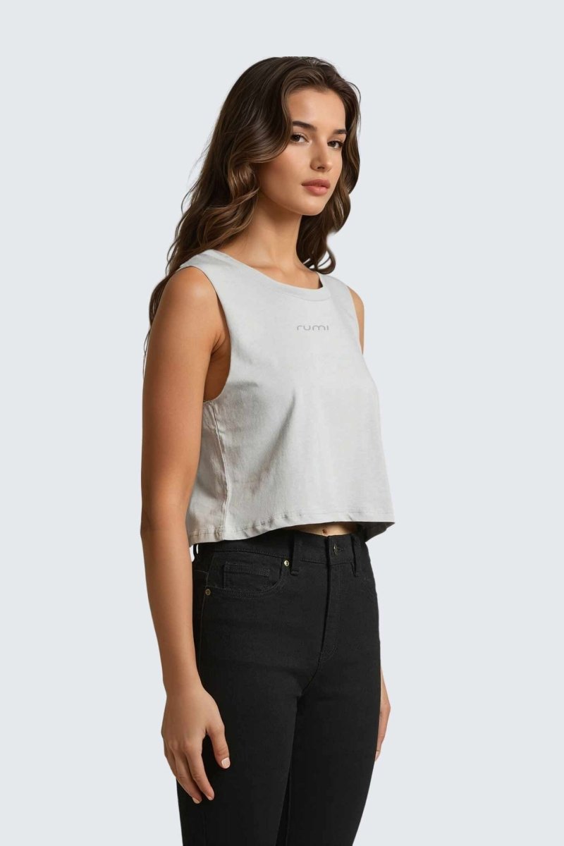 Rumi Earth - W Moon Air Cropped Tank - Stone - R131220SEP - Tops