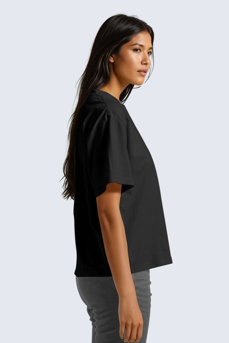 Rumi Earth - W Moon Tee Short Oversize - Black - R111122BKP - Tops