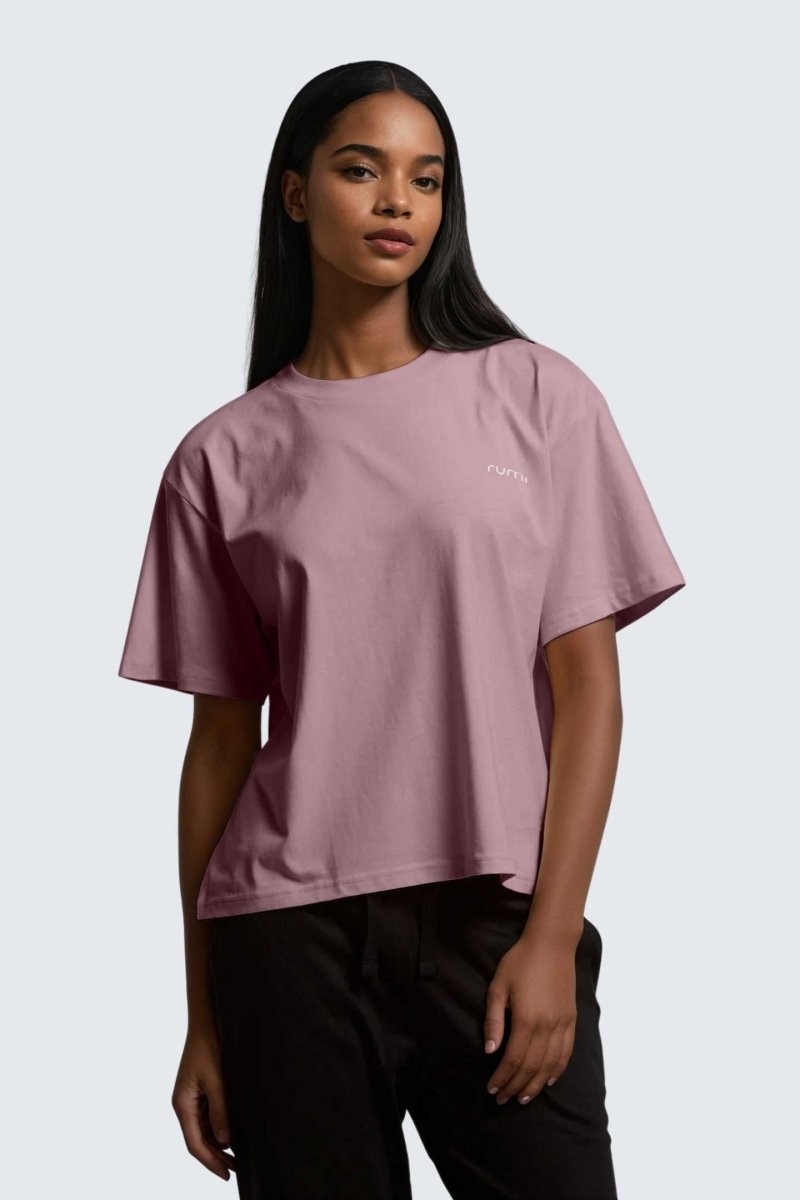 Rumi Earth - W Moon Tee Short Oversize - Rose Deep - R111122RDP - Tops