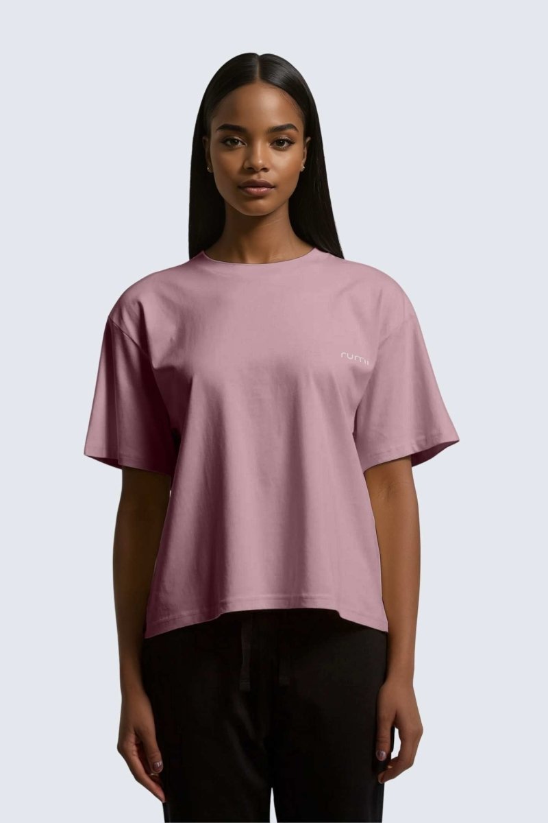 Rumi Earth - W Moon Tee Short Oversize - Rose Deep - R111122RDP - Tops