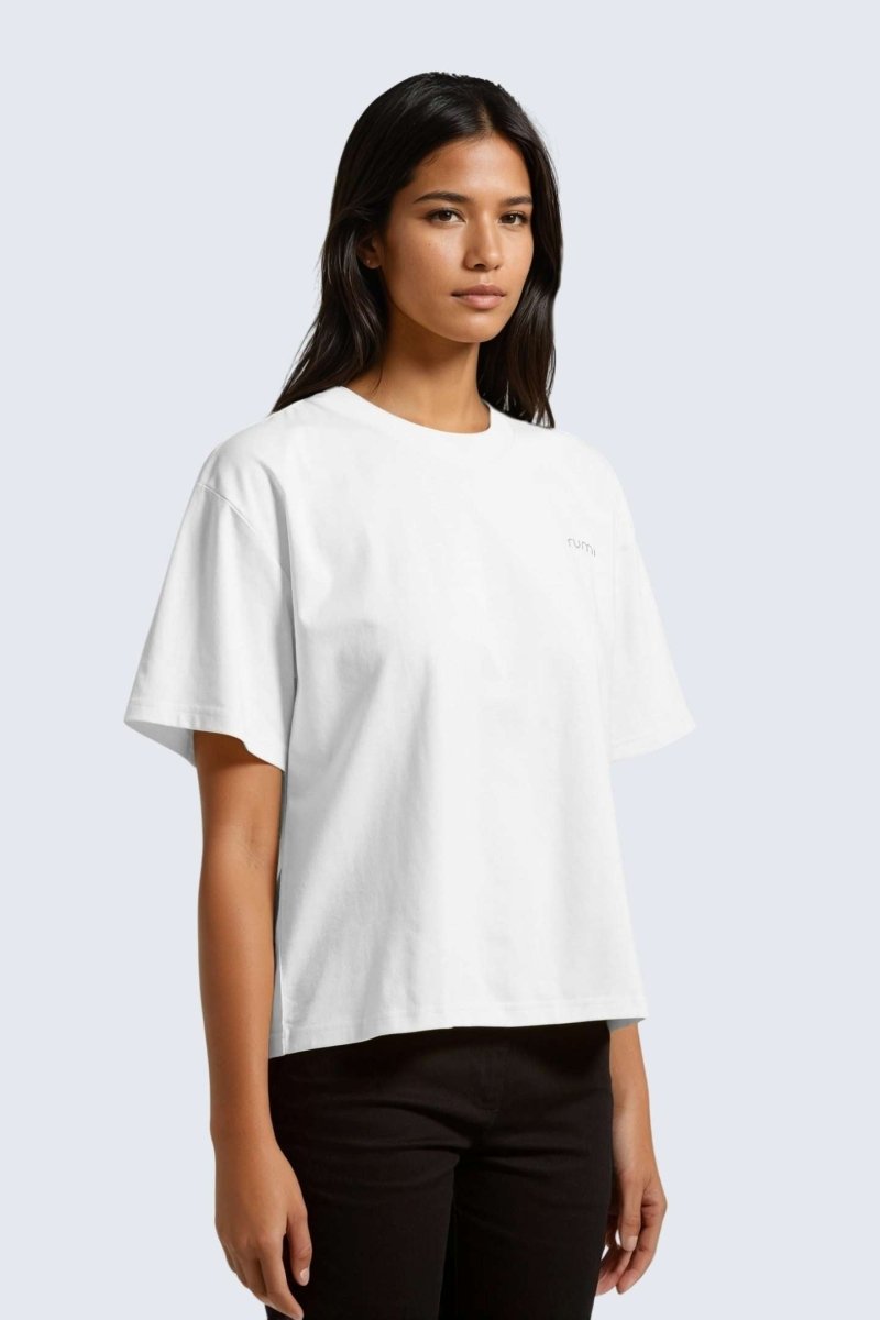 Rumi Earth - W Moon Tee Short Oversize - Snow - R111122SWP - Tops