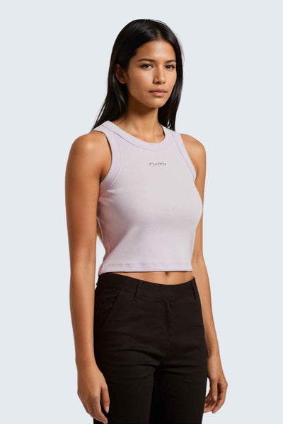 Rumi Earth - W MoonRib Cropped Tank - Orchid - R131222ODP - Tops