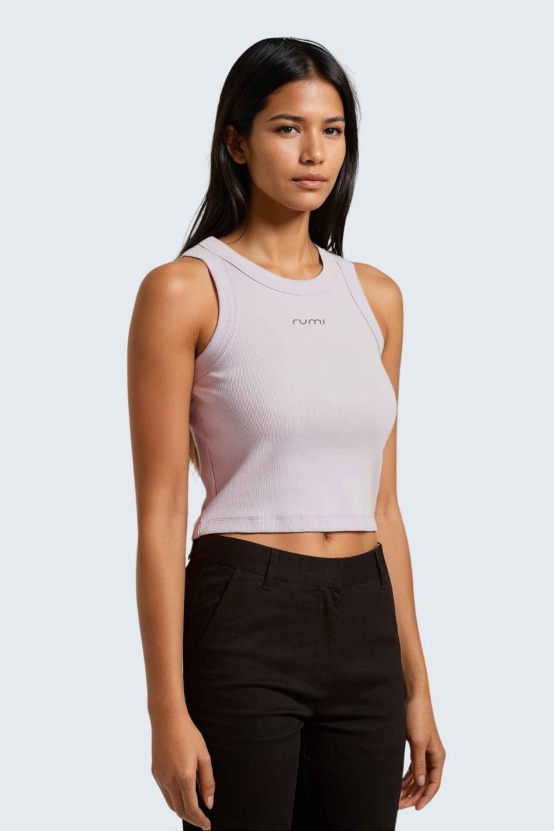 Rumi Earth - W MoonRib Cropped Tank - Orchid - R131222ODP - Tops