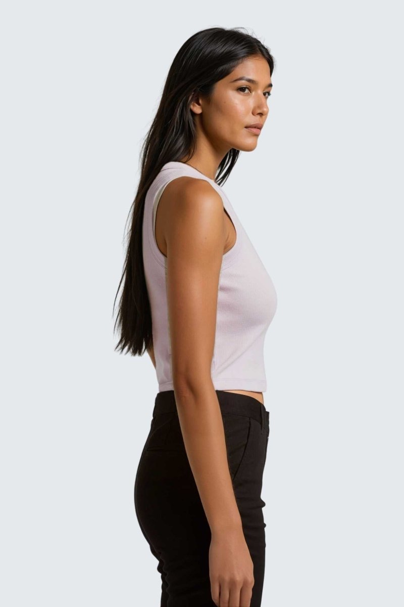 Rumi Earth - W MoonRib Cropped Tank - Orchid - R131222ODP - Tops