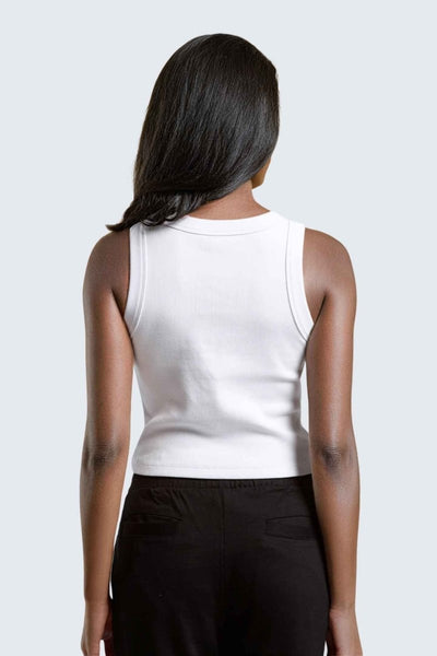 Rumi Earth - W MoonRib Cropped Tank - Snow - R131222SWP - Tops