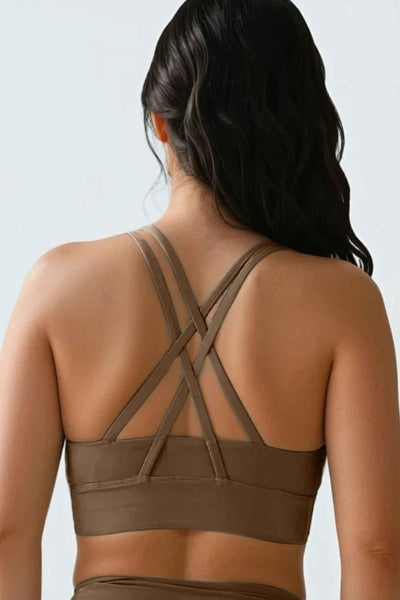 Rumi Earth - W SunSoft Stringy Crop Top Bra - Cocoa - R128230CAP - Bras