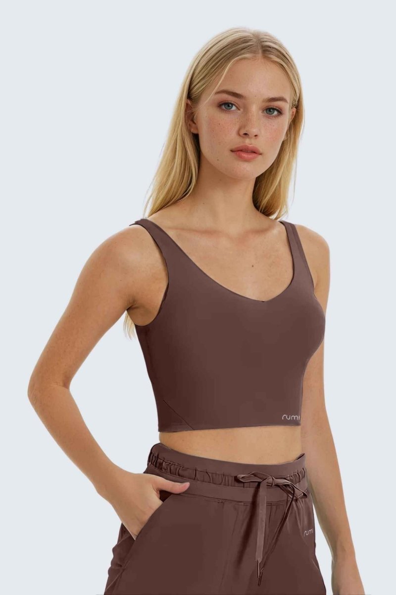 Rumi Earth - W SunSoft Tank Bra - Cocoa - R137440CAP - Bras