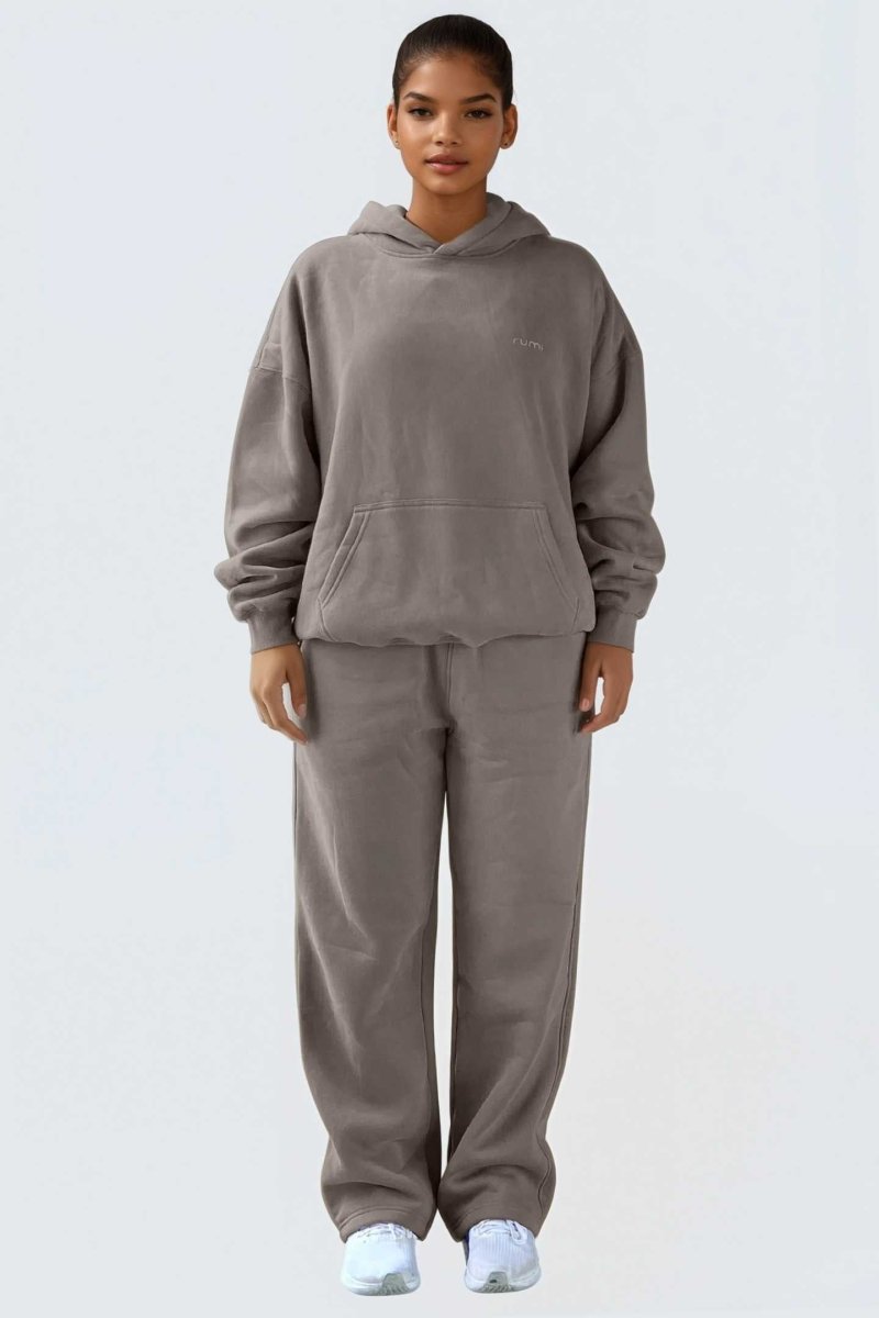 Rumi Earth - WU Moon Sweatpants Relaxed Open Fleece - Camel - R113226CMP - Bottoms
