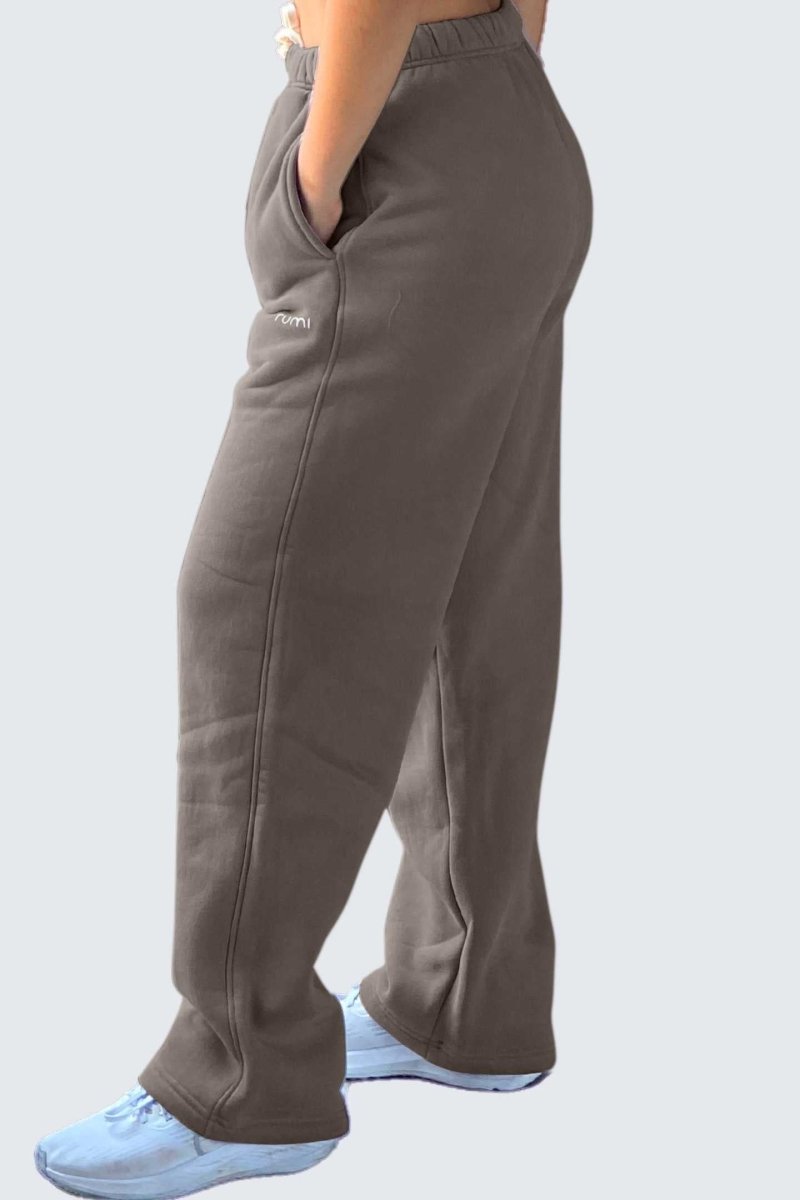 Rumi Earth - WU Moon Sweatpants Relaxed Open Fleece - Camel - R113226CMP - Bottoms