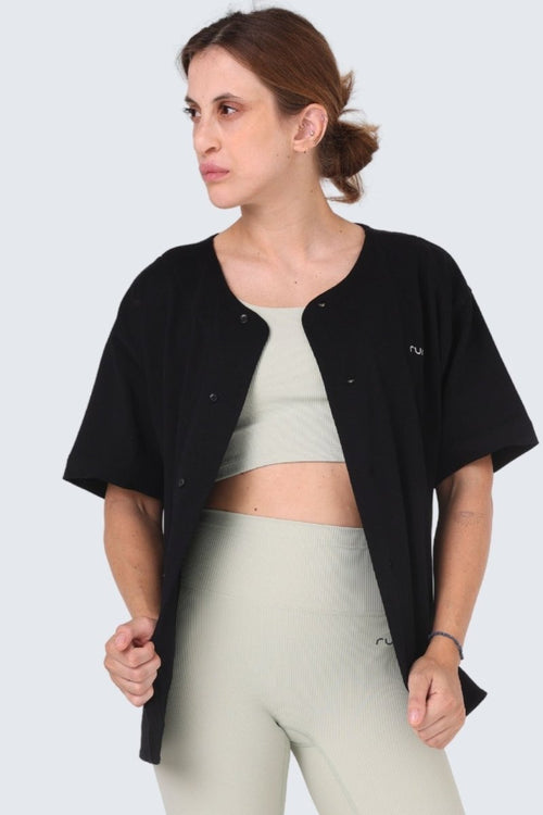 U Moon Wrap Shirt - Black