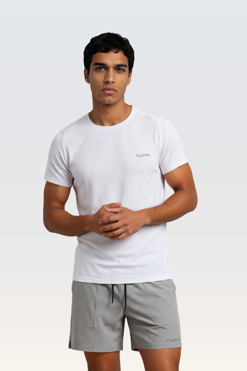 U Sun Fit Tee Waffle - Snow